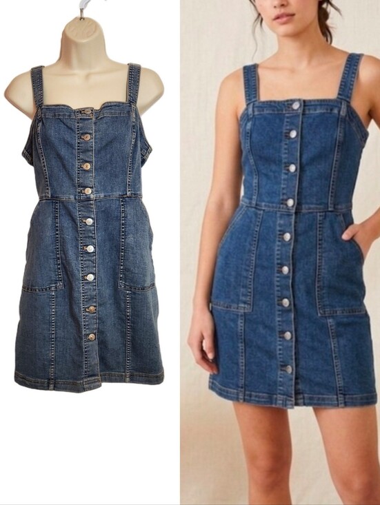 H&M Dresses & Skirts - H&M Divided Denim Jumper Pinafore Dress Medium